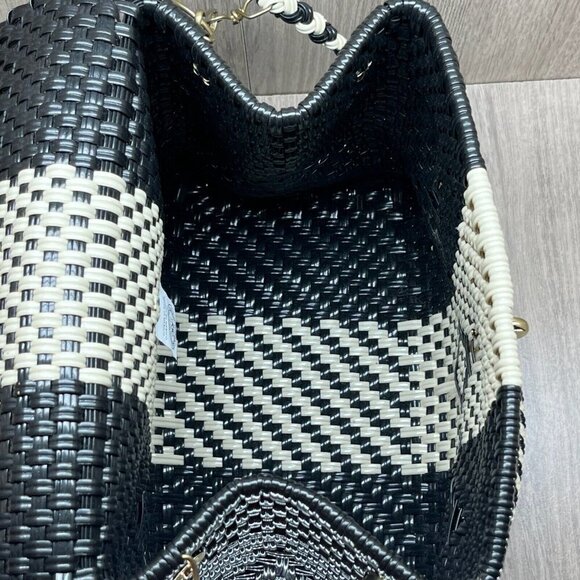 KR Designs Mexican Handmade Artisan Woven Boho Womens Handbag Black White - Picture 3 of 10